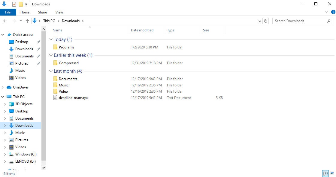 File Explorer won't show the whole list of folders when i click on downloads f3c03082-7ea1-47ec-b08f-c874540489c1?upload=true.png