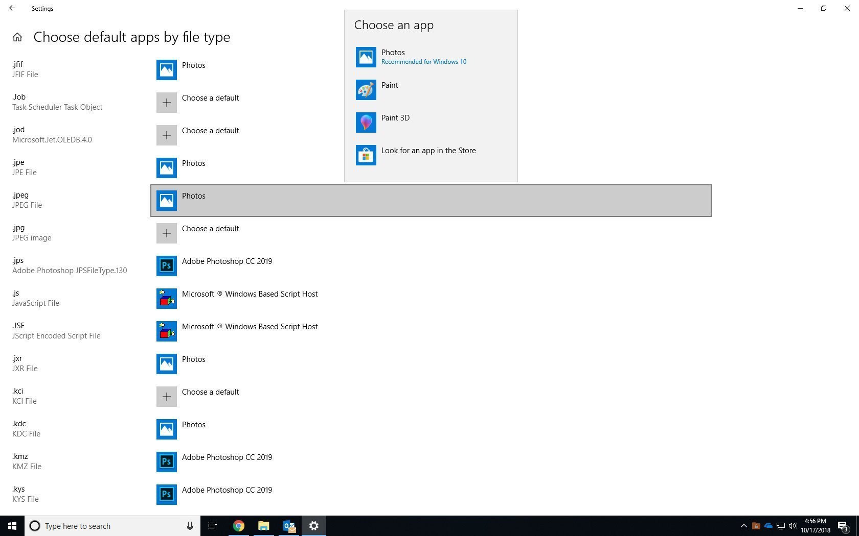I am not able to set Photoshop as the default app to open files like jpg and tiff. f44b16e4-3ba6-4f0a-a0f1-4af7bb947f6f?upload=true.jpg