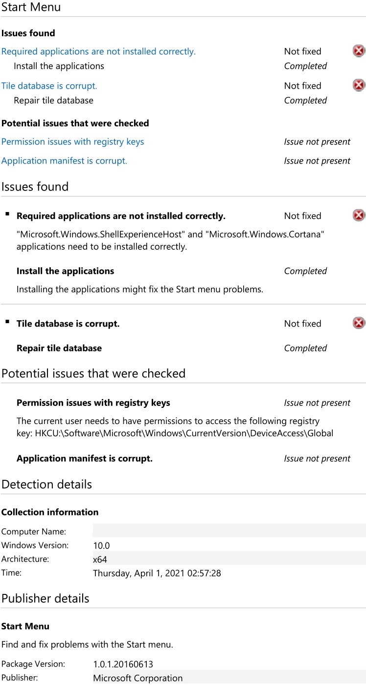 3rd party apps shortcuts disappeared on Start Menu; Startmenu.diagcab found issue but... f45debc3-95e7-4c00-a325-77de56f47f0a?upload=true.jpg