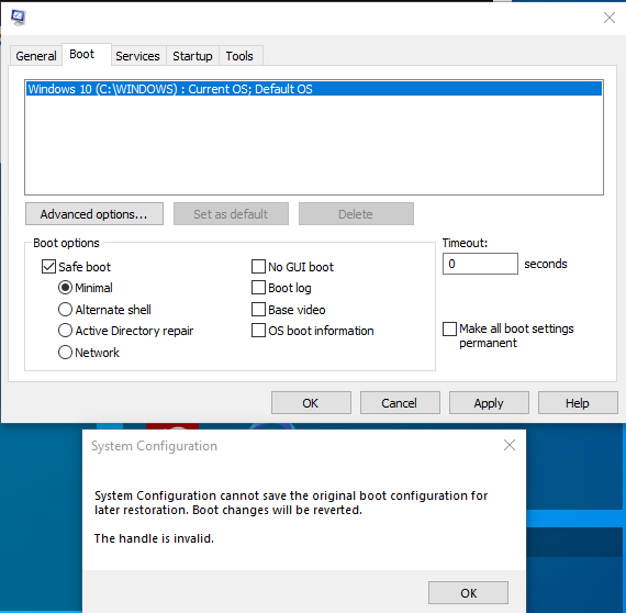 System configuration cannot save the original for later restoration.  Boot changes will be... f48adfe1-ca7f-4d9c-9e19-d52fb49fb6d8?upload=true.png