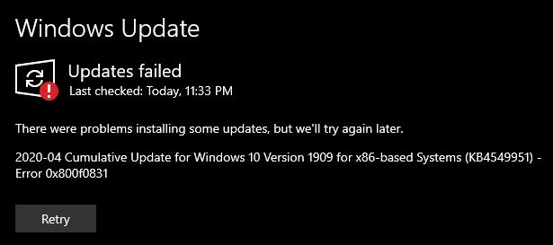 Windows 10 Update KB4549951 will not install error code 0x800f0831 f4aaf842-9e98-47ca-b3de-9eae5bab91c6?upload=true.jpg
