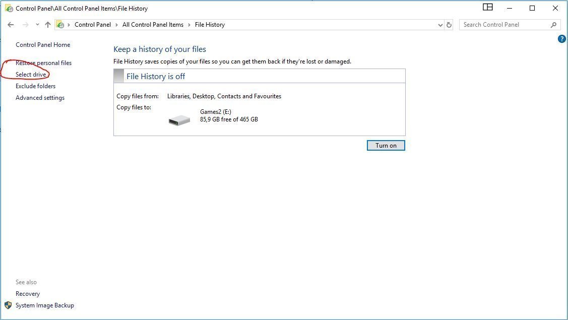File History (Backup) is not letting me choose my external drive...... f5ac3840-b2bd-474c-9115-a512283f46e3?upload=true.jpg