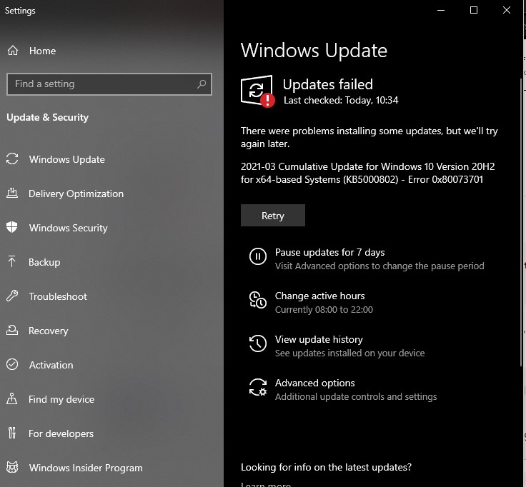 12 march some updated were installed but , Windows 10 Version 20H2 for x64-based Systems... f5d3a24a-5bc6-4de2-9d35-299cd1380ba9?upload=true.jpg