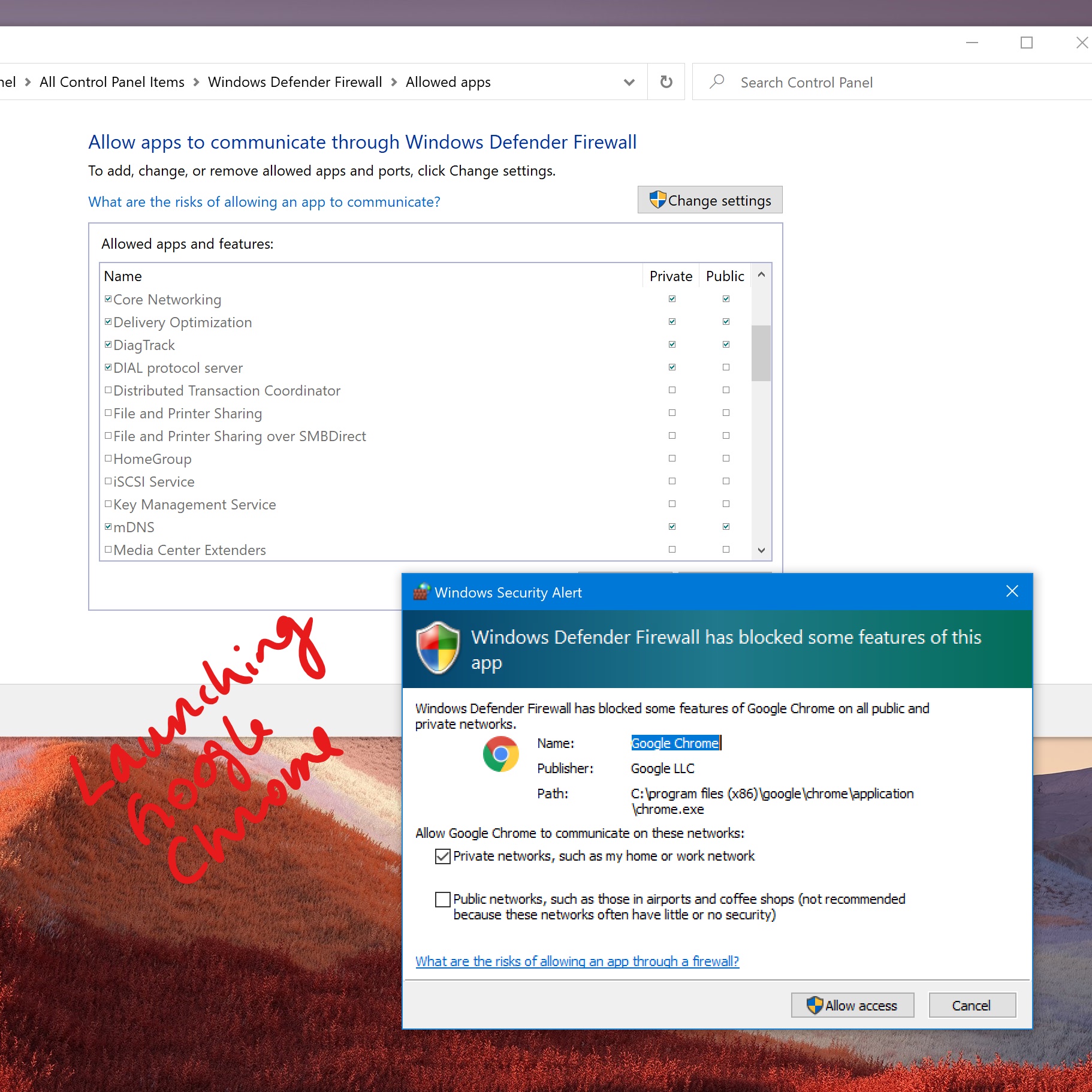 Constant Firewall Pop-Up: Windows Defender Firewall has blocked some features of this app. f60ada67-7ba9-48bb-af4c-014c1fd55d4e?upload=true.jpg