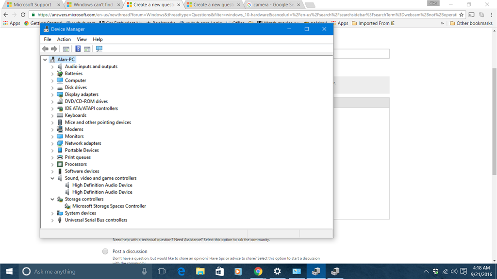 Camera Windows 10 stopped working.  Not anywhere in device manager either. Skype cannot... f64de639-eb43-4fd8-963d-960209b53f11.png