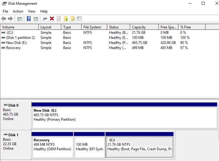 Disk management  with small windows ssd drive and large hdd f67e2710-b8c1-4f85-9326-ae6a839210e4?upload=true.jpg