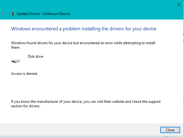 Driver Update, windows encountered a problem installing the drivers for your device "Access... f6c0fe86-56da-4cb7-b212-faa85f9481e4?upload=true.png