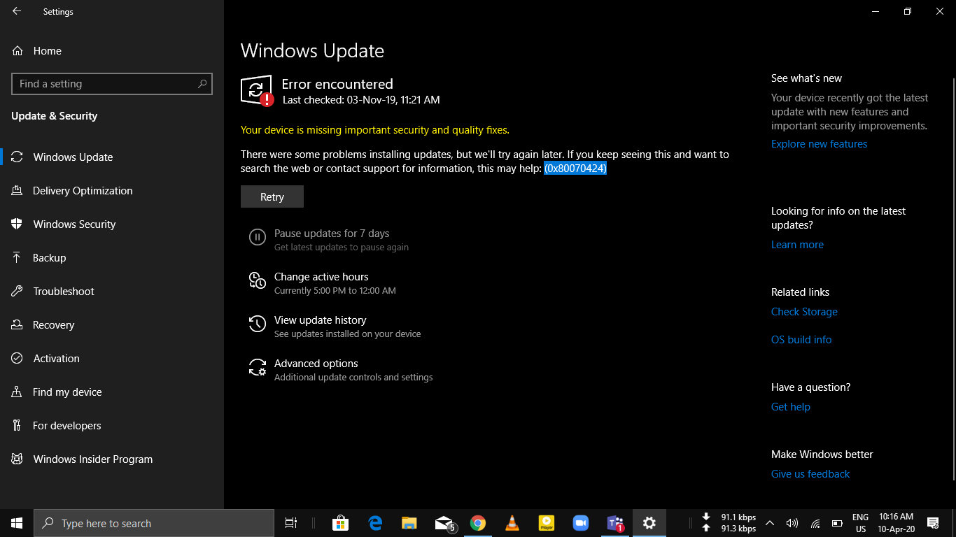 Windows 10 update error 0xa000400, help me fix this, I am unable to update my window? f6ca3a1c-e960-4933-8404-e80ea30fdb53?upload=true.png
