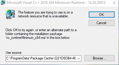 the feature you are trying to use is in a network resource that is unavailable f6ed5d60-7981-4da2-aa80-3e7b29d7b735?upload=true.jpg