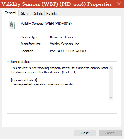 After most recent Windows 10 update, fingerprint scanning no longer works: "Something went... f7010e7f-8710-4aa8-8bac-880e24be6f19.png