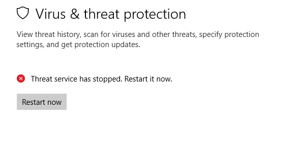 How do I fix My Windows Defender Virus and Threat Protection service which stopped and... f7464618-2b69-4b25-b5e5-cbbe887fc4c5?upload=true.png
