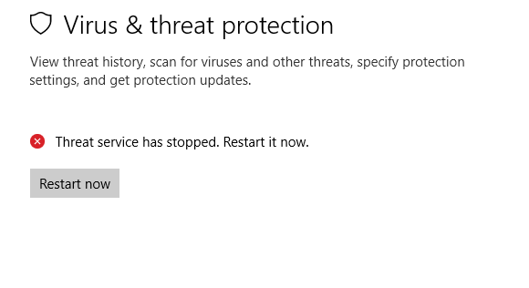 i cannot start windows defender virus and threat protection i keep getting an unexpected... f7464618-2b69-4b25-b5e5-cbbe887fc4c5?upload=true.png