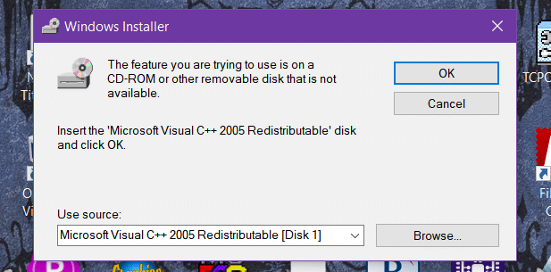Trying Top Uninstall Visual C From 05 And Others But I Can Not In Windows 10