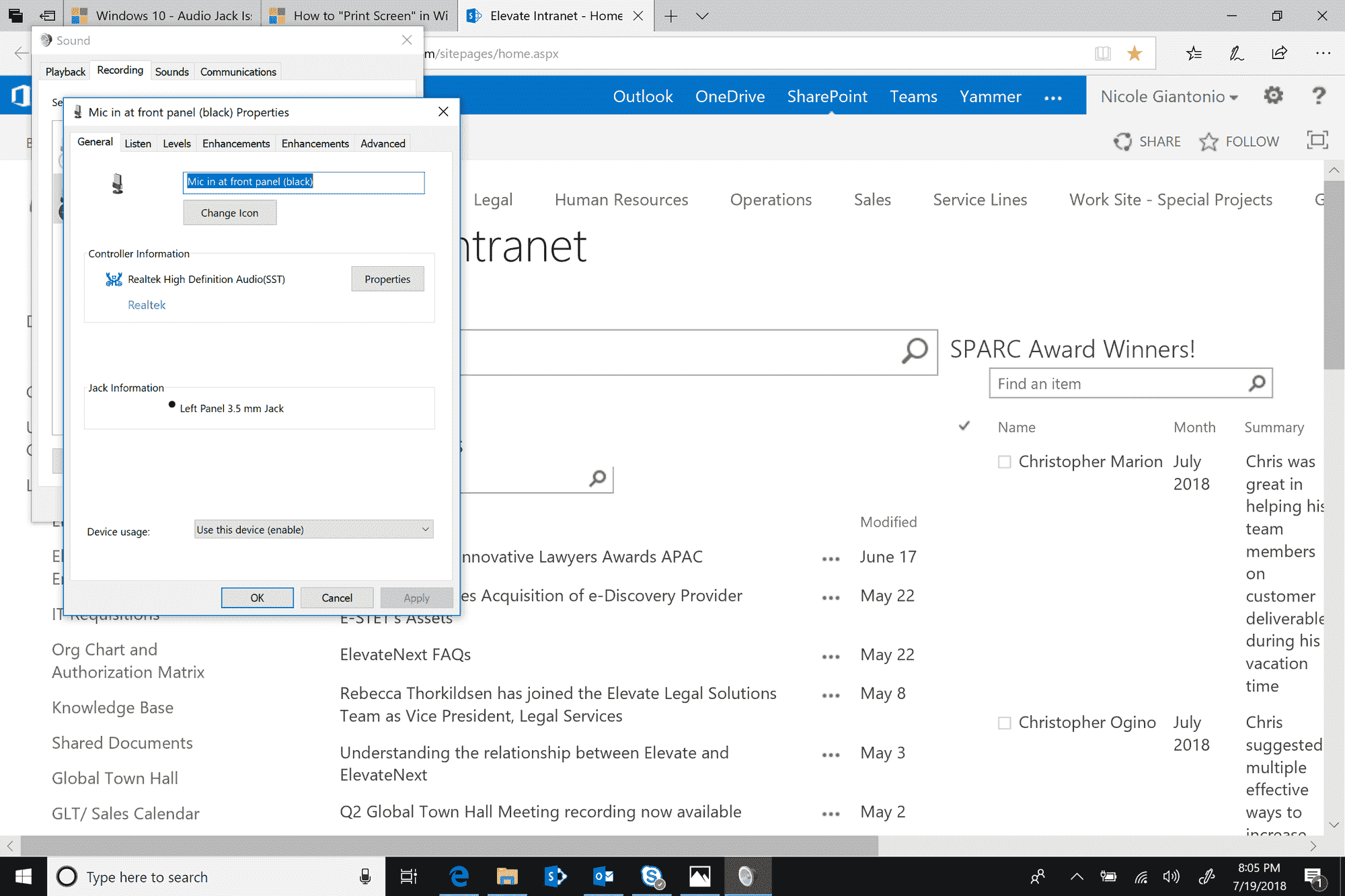 Windows 10 internal Mic assigned to a jack following support call f8ab50f4-d876-4106-b1f6-c5e2703d672c?upload=true.png