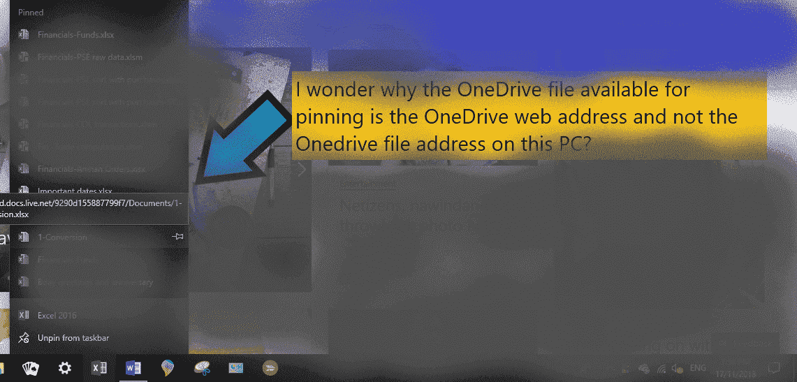 I wonder why the OneDrive file available for pinning on the desktop is the OneDrive web... f8d1b6ac-e256-4040-b2e3-404aa67a0f08?upload=true.png