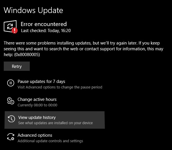 Windows Security settings show up as blank and Windows Update always crashes. f9278fbe-e662-41a1-bee6-113cf3e847b7?upload=true.jpg