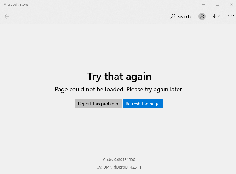 App Store: "Try that again Page could not be loaded. Please try again later." f9283634-5ac2-42e3-b32c-6d4ba6fbfe1a?upload=true.png