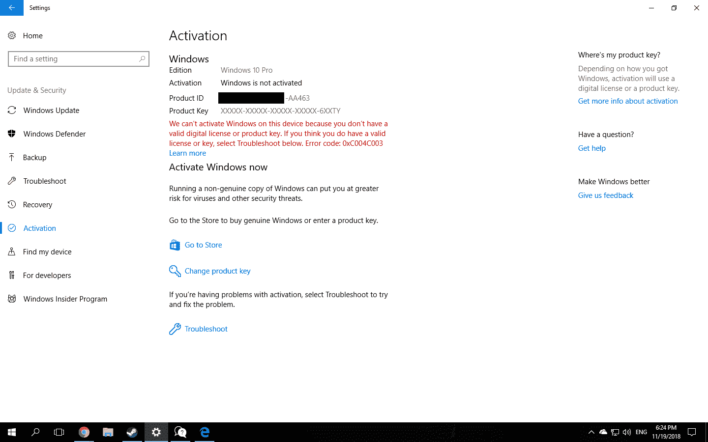 I upgraded my computer [I changed my motherboard also] and I can't activate my window by... f9500c79-61b3-460e-bd68-40464843d7fe?upload=true.png