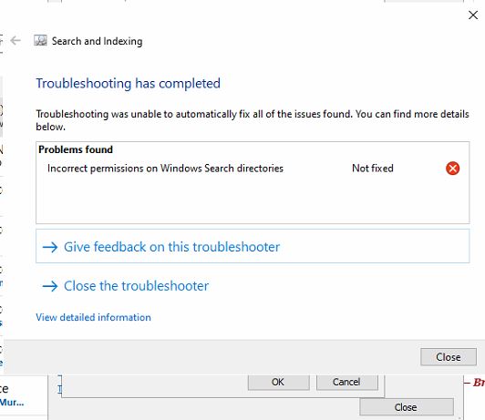 Incorrect permissions on Windows Search directories f988542d-80f0-4d37-9c9d-9fe2a88ab33a?upload=true.jpg