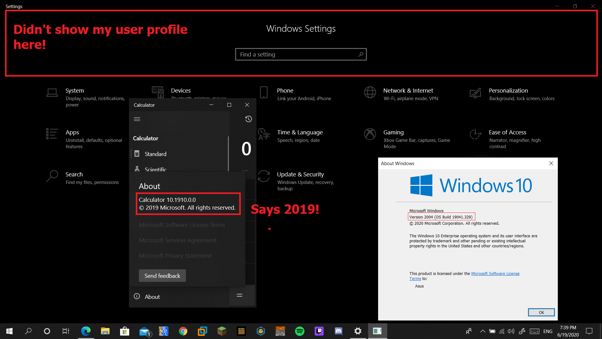 Settings and some UWP app does not seem to be updated with Windows 10 May 2020 update. f99382c1-1bb9-4157-ad9b-3e37c0e236d1?upload=true.png