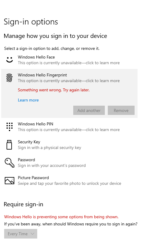 "Windows Hello is preventing some of these options from showing" f9ae411c-23b0-4725-a541-bcc2edc4983d?upload=true.png