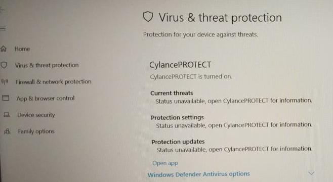 windows API not able to detect Cylance Protect in windows security. fa20a79e-14be-439e-bffe-fdba691027ff?upload=true.jpg