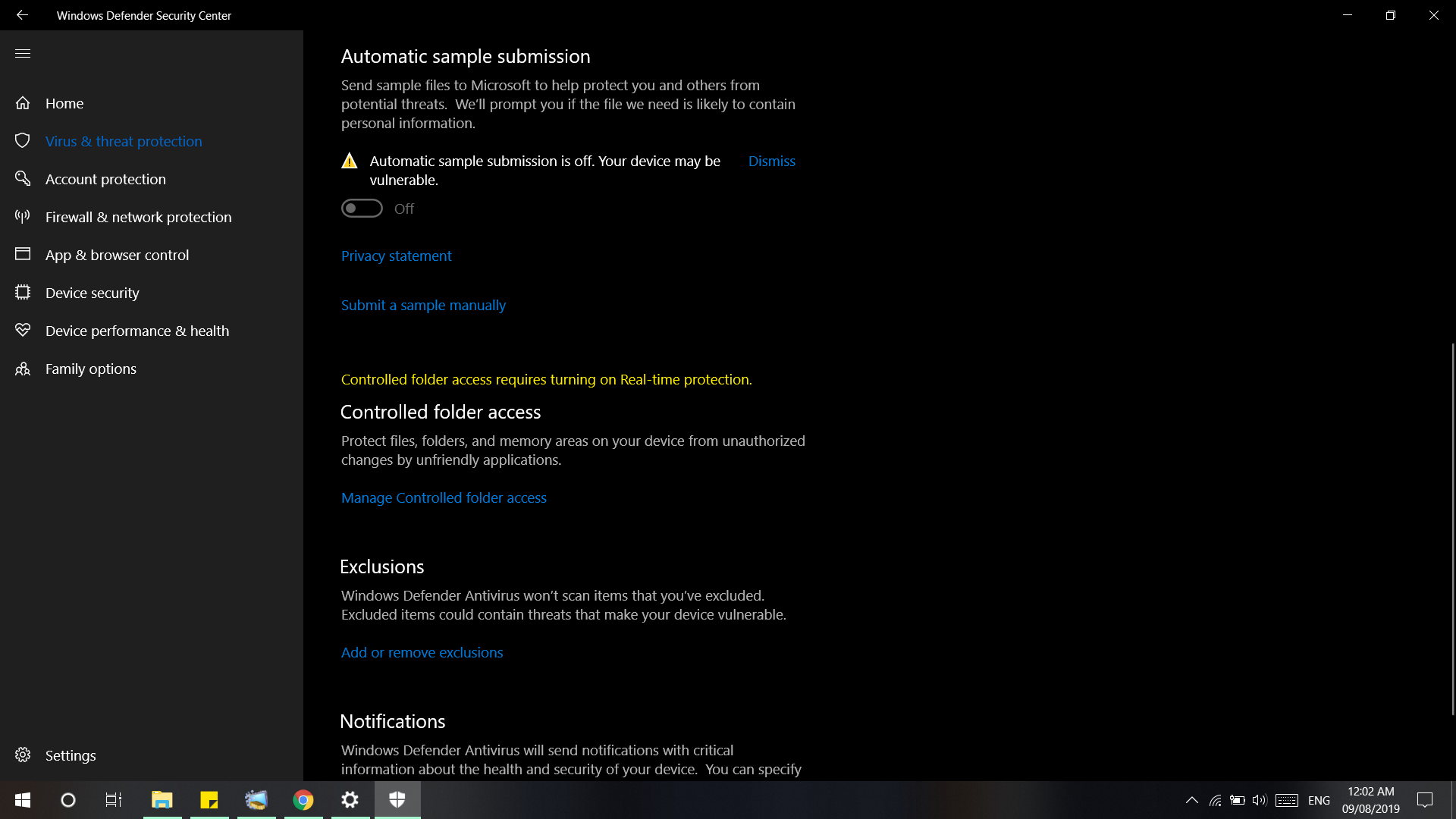Couldn't turn on Windows Defender Real-Time Protection, everything is grayed out/not... fa285918-6089-4a94-a180-6c6333737916?upload=true.png