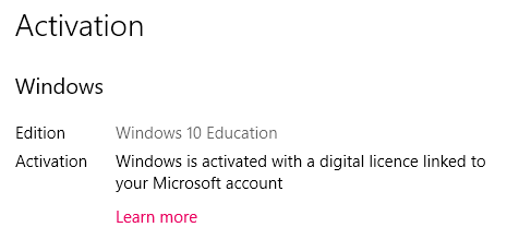 I used my school microsoft account to get Windows Education. I graduated and a year later... fa7790ad-219e-42f5-b1f8-cf01aa6ad5e5?upload=true.png