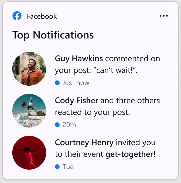 Windows 11 Insider Preview Build 23451 brings an End Task button to the Taskbar's... Facebook-widget-in-Windows-11.jpg