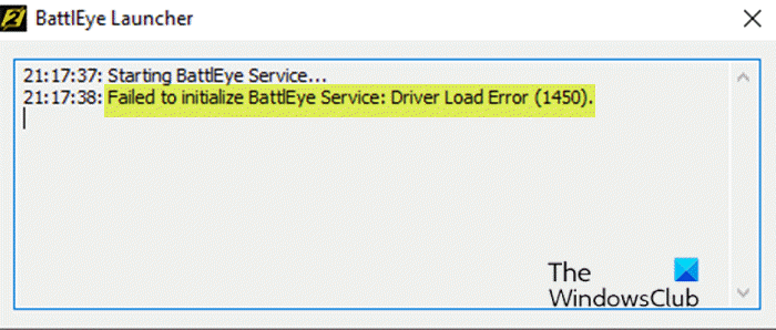 Fix Failed To Initialize Battleye Service Driver Load Error 1450 On Windows 10