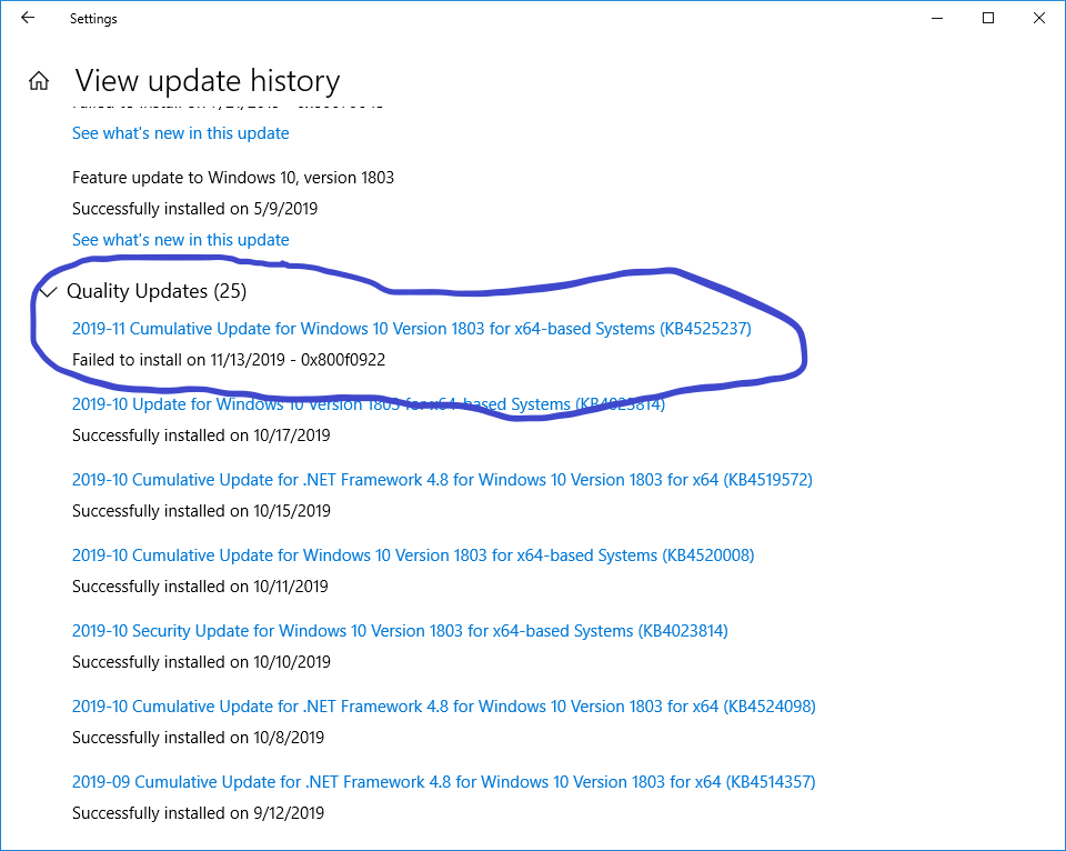 Windows 10 automatic update fails with "We couldn't complete the updates" fb170941-2dac-4868-a7d0-992a05e2728e?upload=true.png