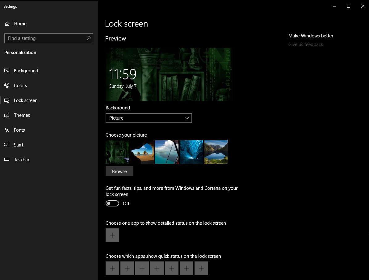 Windows 10 Pro -- Wallpaper and Lock screen settings not synchronizing to new install fb3fe1b9-4e15-4a03-8e5f-85076fc39f04?upload=true.png