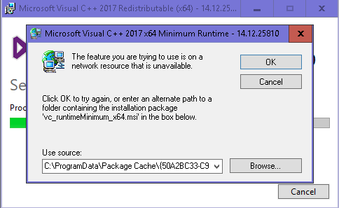 Unable to install kb5021125 with error "MSI Error: 1723 Please install the Visual C++ 2017... fb453696-e03c-43bd-9690-b6dd2f3185ac.png