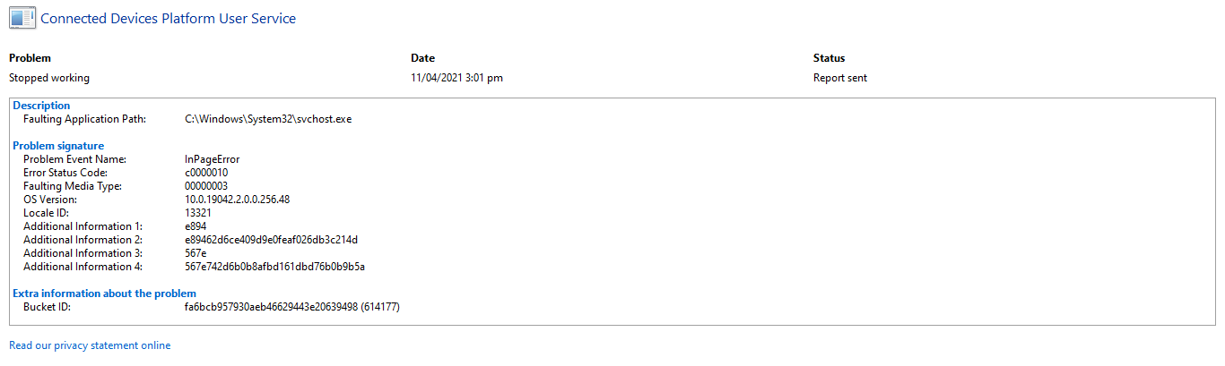 Connected Device Platform Service Stopped working fbf64f10-2615-4275-8cae-10d7e7ed830b?upload=true.png