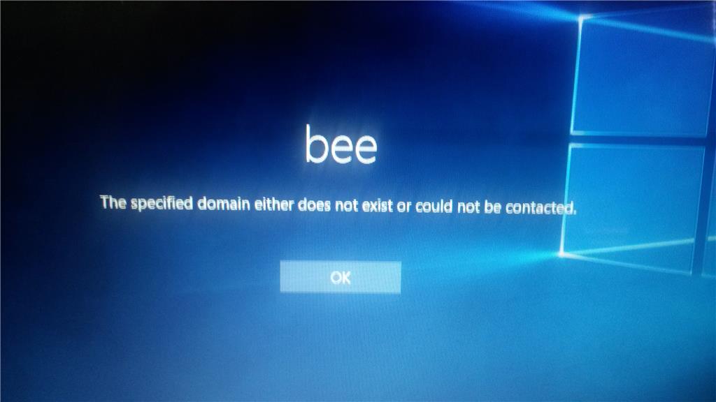 I can not logon to my  laptop it show message "the specified domain either does not exist... fc152523-f8c4-49bd-812a-f5a52bc0e34e.jpg