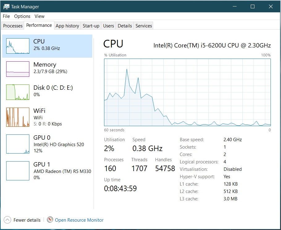 CPU Stuck at 0.38 Ghz - Windows 10 Pro November 2019 Update fc34a307-40fa-4916-bb4c-58c155b44a2e?upload=true.jpg