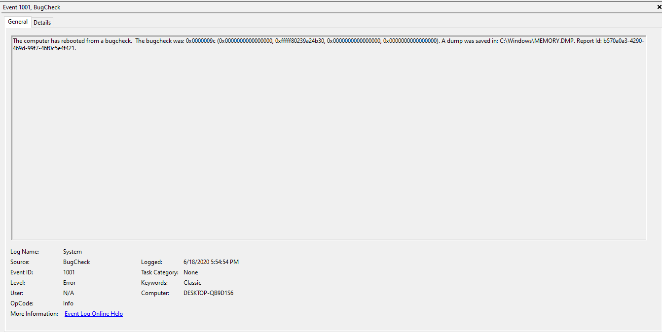 Need help with a BugCheck fc6d1c8b-a449-4703-b27d-e0b6c7141648?upload=true.png