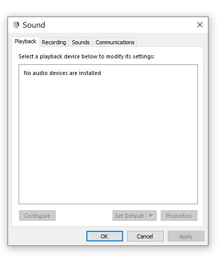My pc has just updated to Win 10 64-bit SP:	10.0.18363 and the sound control panel doesn't... fc899c3c-4e9f-4a9a-beea-987f4ce2d94f?upload=true.jpg
