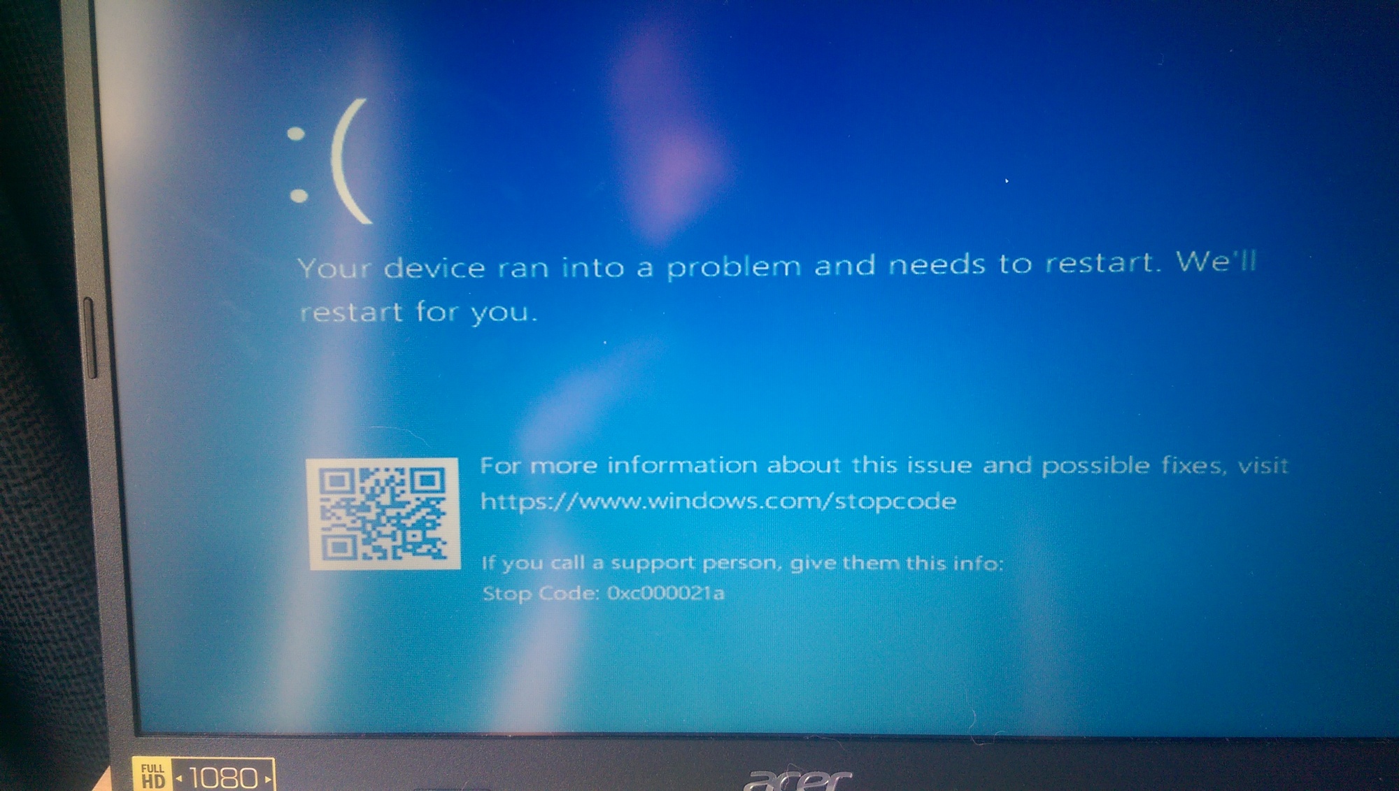 Windows 10 reinstall via geboote USB flash disk -stopcode 0xc0000021a and critical process died fc91e810-99ea-4a03-a2be-36bdf95b89e6?upload=true.jpg