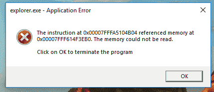 the instruction at 0x00007FFFA5104B04 referenced memory at 0x00007FFF614F3EB0. The memory... fcc13b53-170f-4dc1-be84-9189bf131575?upload=true.png