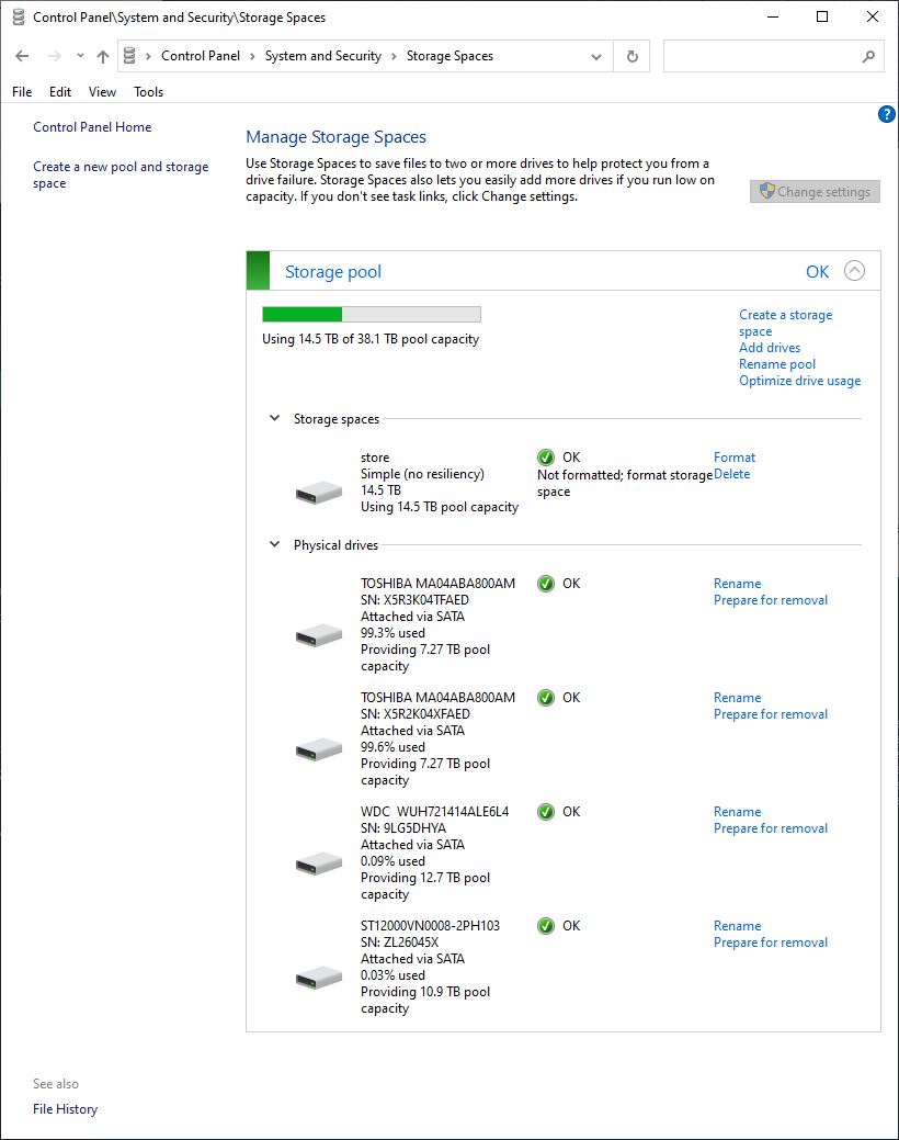 Storage Spaces does not show "Change" option fcf52089-5bd9-482d-b053-98aa46de7a93?upload=true.jpg