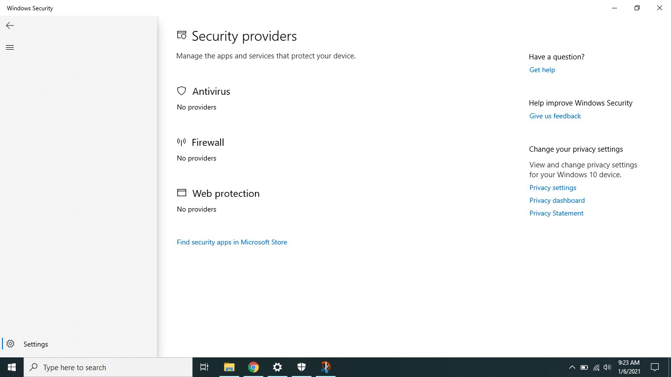 Windows Security is blank. fdd367fd-e390-4098-bb4a-2bea02ff8cde?upload=true.jpg