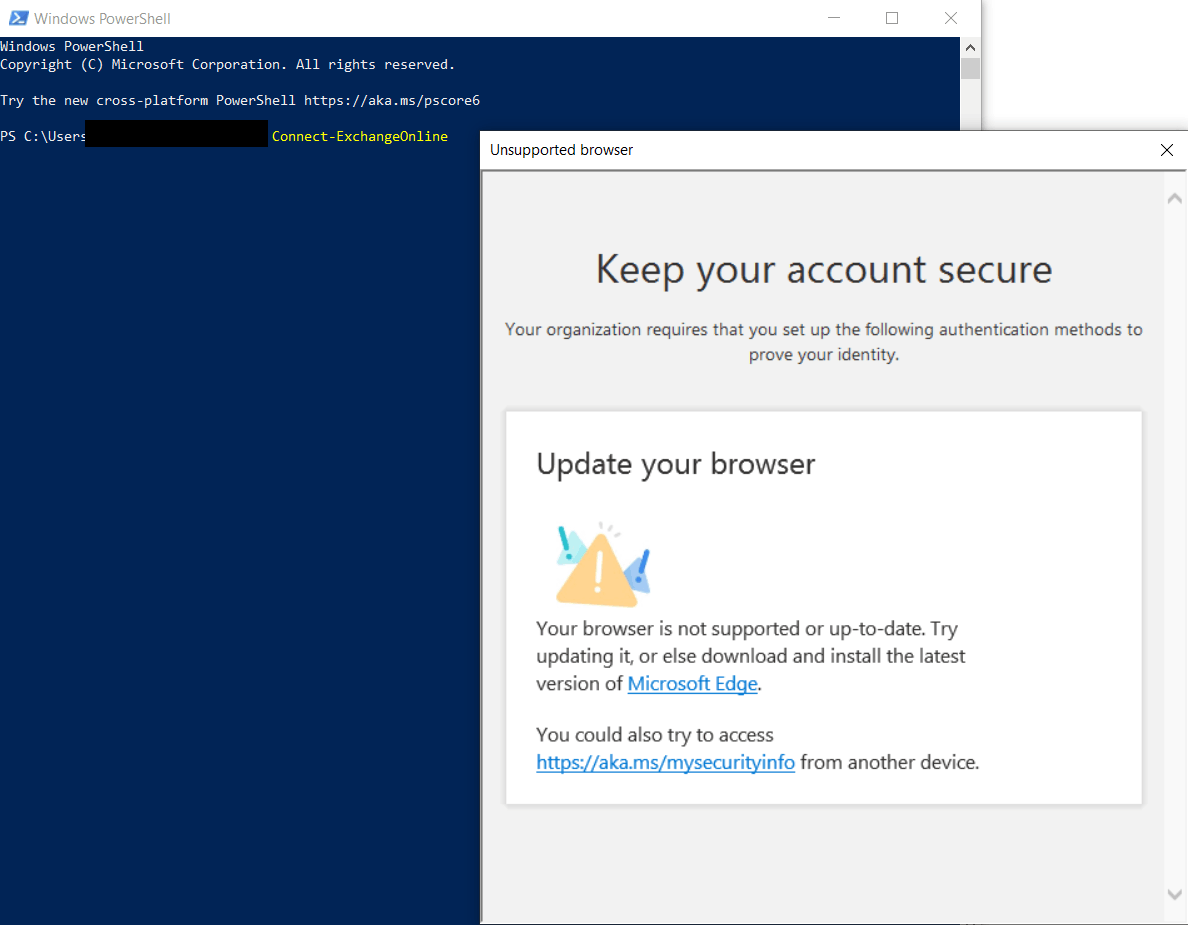 Powershell command Connect-ExchangeOnline failed fe0c14a6-d62c-4170-b001-6d830bf7e215?upload=true.png