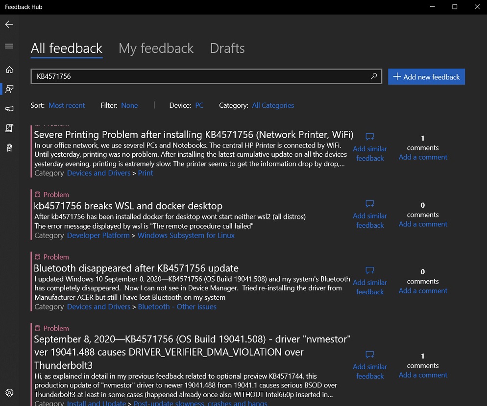 Windows 10 update is reportedly causing these critical issues Feedback-Hub-bug-report.jpg