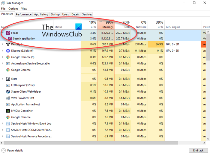 Feeds showing High Memory Usage in Windows 11/10 Feeds-High-Memory-Usage.png