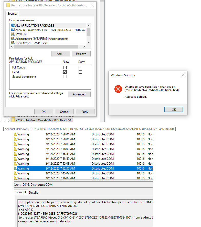 What is the "Account Unknown" that shows up in registry ff199350-cc62-4d24-8493-3a0660d48ef9?upload=true.png