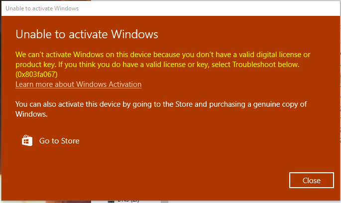 Cannot activate windows on my computer (0x803fa067) ffdf2c84-371b-499a-a612-99cfda07b5c4?upload=true.png