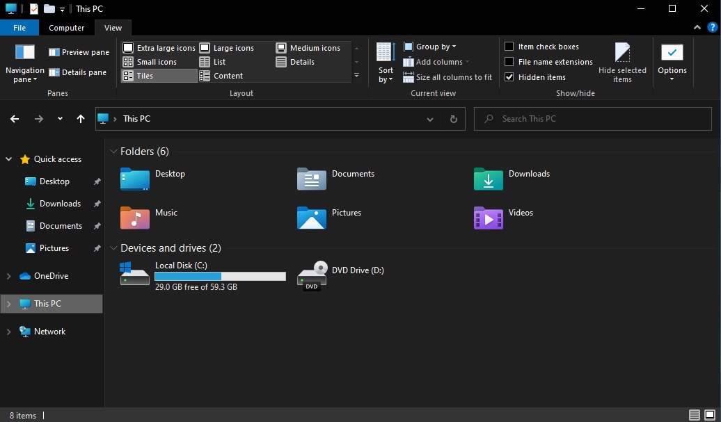 Hands-on with Windows 10 File Explorer’s new touch UI and modern icons File-Explorer-dark.jpg