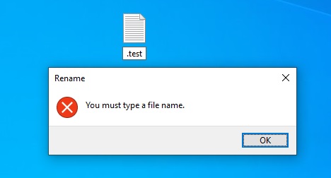Windows 10 will allow you to create or rename extension only files File-extension-error.jpg